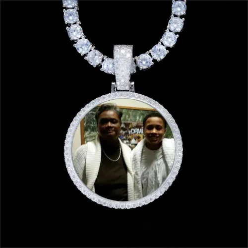 925S & VVS Moissanite 3D Circle Custom Picture Pendant sold by The GUU Shop