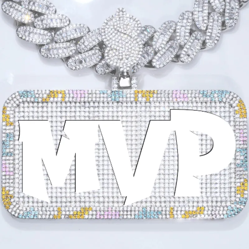 CUSTOM LETTER NECKLACE 3D COLORFUL SQUARE sold by The GUU Shop