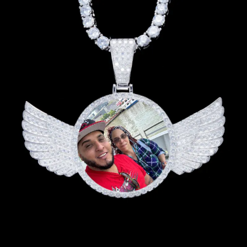 925S & VVS Moissanite 3D Wing Custom Picture Pendant sold by The GUU Shop