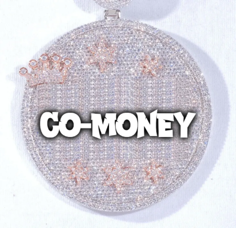 CUSTOM LETTER NECKLACE 3D BIG CROWN DISC sold by The GUU Shop