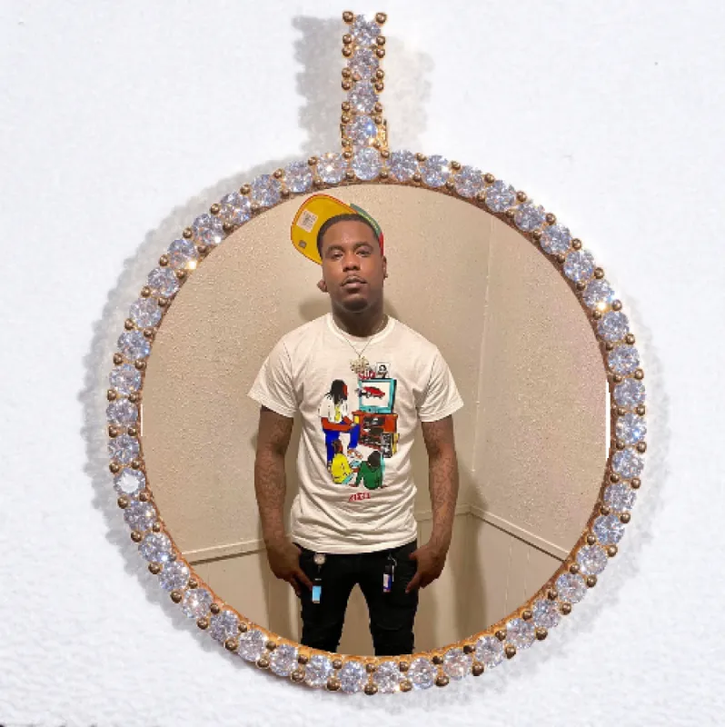 LARGE 3D CIRCLE CUSTOM PICTURE PENDANT sold by The GUU Shop