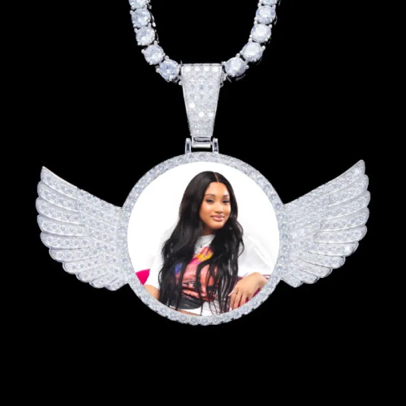 925S & VVS Moissanite 3D Wing Custom Picture Pendant sold by The GUU Shop