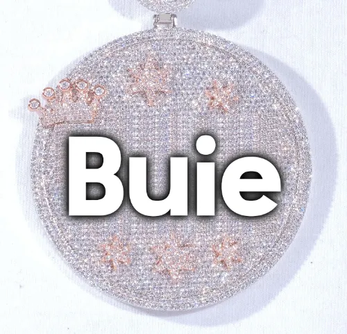 CUSTOM LETTER NECKLACE 3D BIG CROWN DISC sold by The GUU Shop