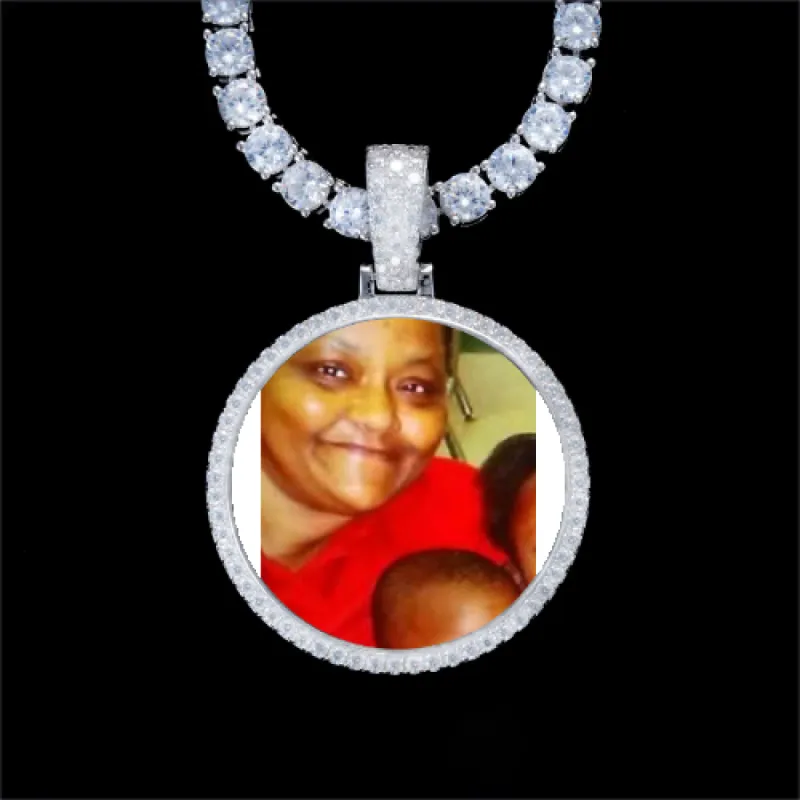 925S & VVS Moissanite 3D Circle Custom Picture Pendant sold by The GUU Shop