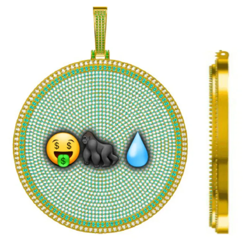 CUSTOM LETTER NECKLACE 3D BIG DISC sold by The GUU Shop