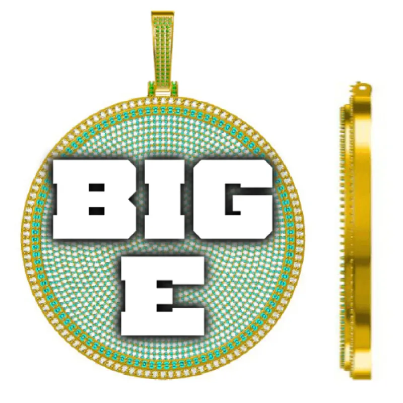 CUSTOM LETTER NECKLACE 3D BIG DISC made by The GUU Shop