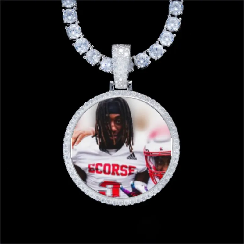 925S & VVS Moissanite 3D Circle Custom Picture Pendant sold by The GUU Shop