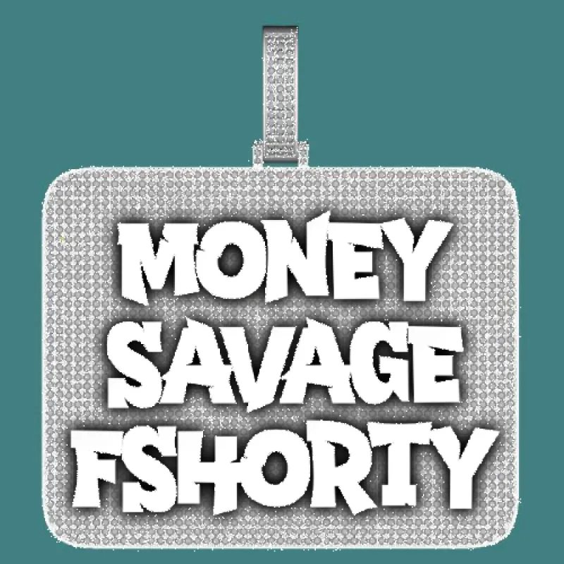 CUSTOM LETTER NECKLACE 3D BIG SQUARE sold by The GUU Shop