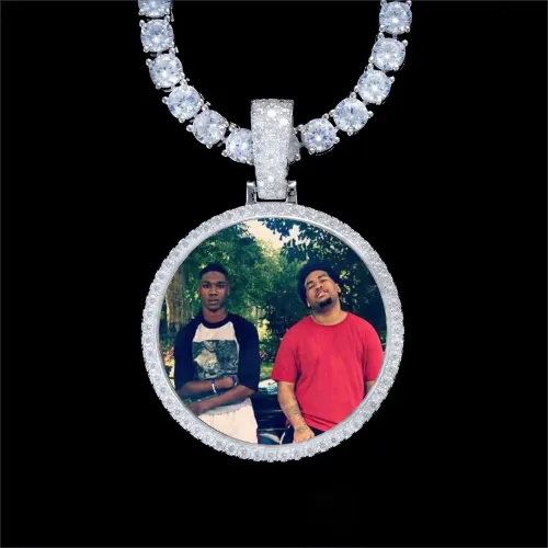 925S & VVS Moissanite 3D Circle Custom Picture Pendant sold by The GUU Shop
