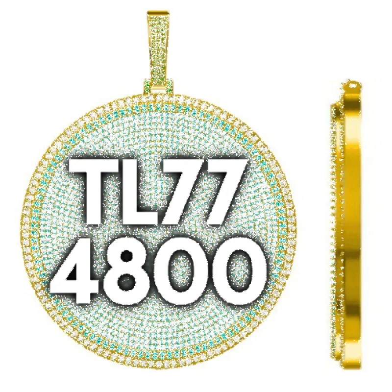 CUSTOM LETTER NECKLACE 3D BIG DISC sold by The GUU Shop