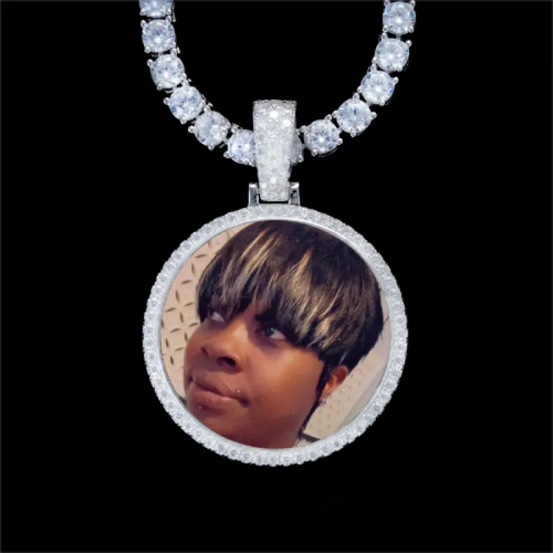 925S & VVS Moissanite 3D Circle Custom Picture Pendant sold by The GUU Shop