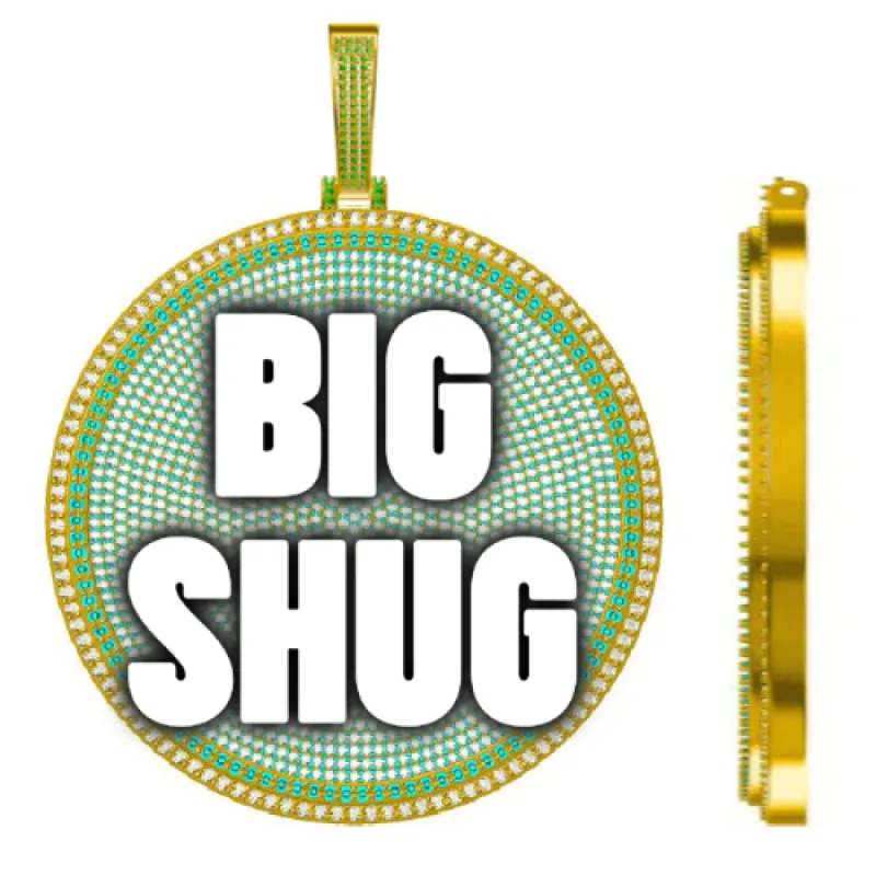 CUSTOM LETTER NECKLACE 3D BIG DISC sold by The GUU Shop