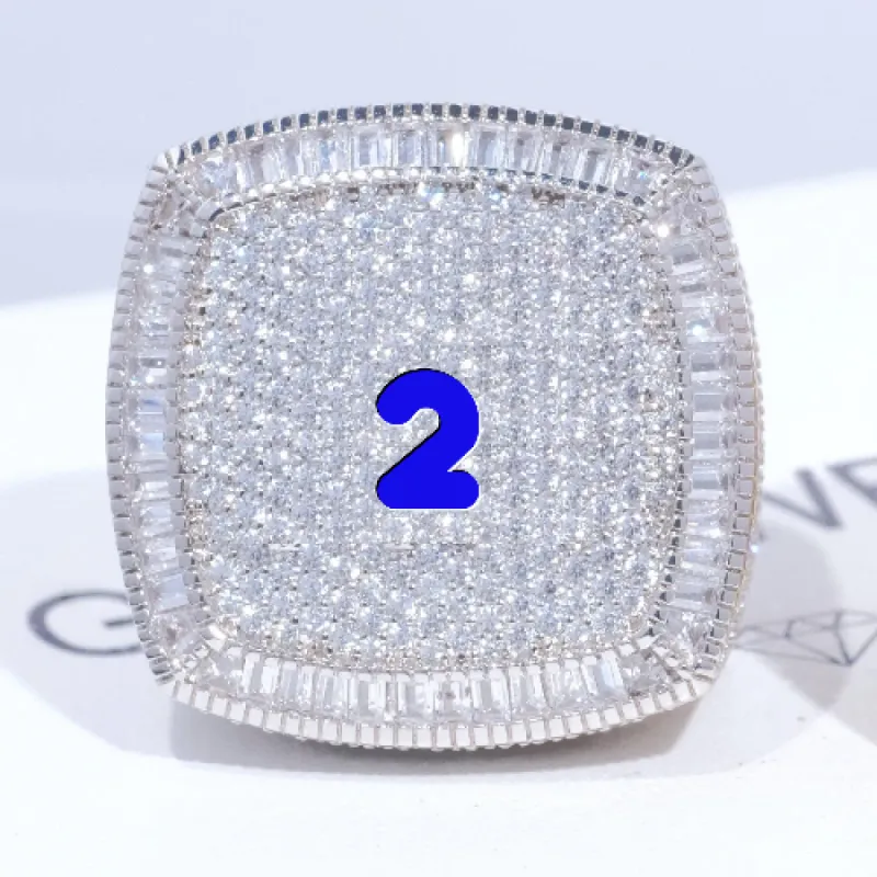 CUSTOM LETTER 3D ICED RING sold by The GUU Shop