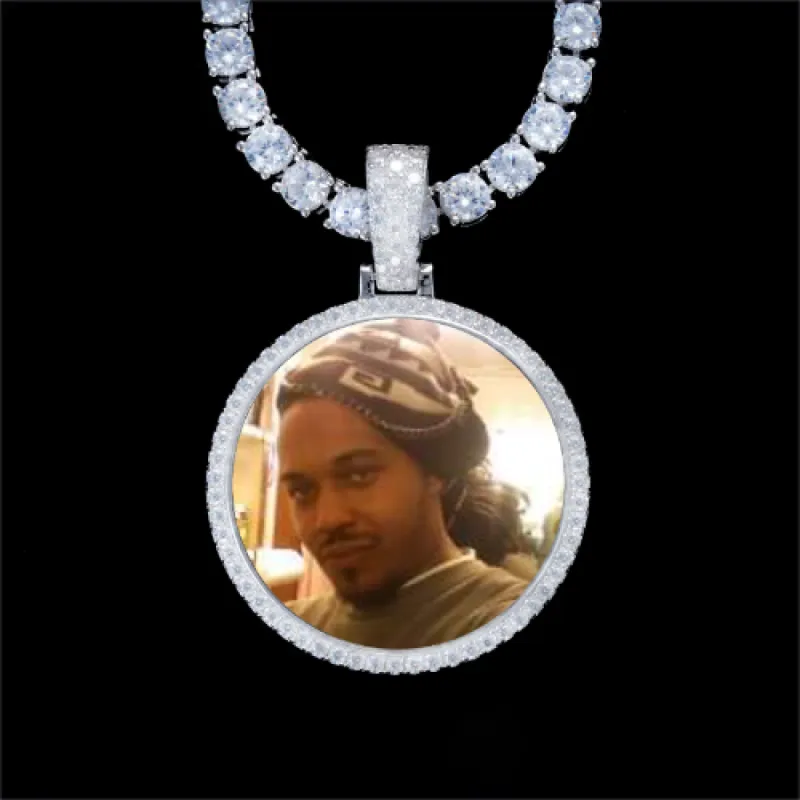 925S & VVS Moissanite 3D Circle Custom Picture Pendant sold by The GUU Shop