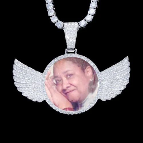 925S & VVS Moissanite 3D Wing Custom Picture Pendant sold by The GUU Shop