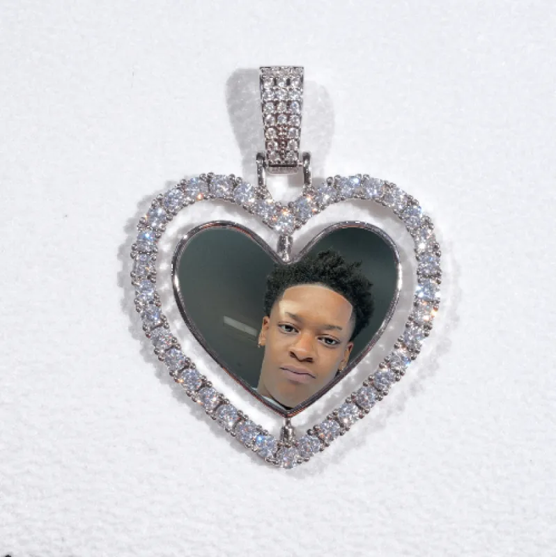 3D Spinning 2-Faced Heart Custom Picture Pendant sold by The GUU Shop