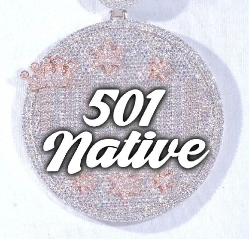 CUSTOM LETTER NECKLACE 3D BIG CROWN DISC sold by The GUU Shop