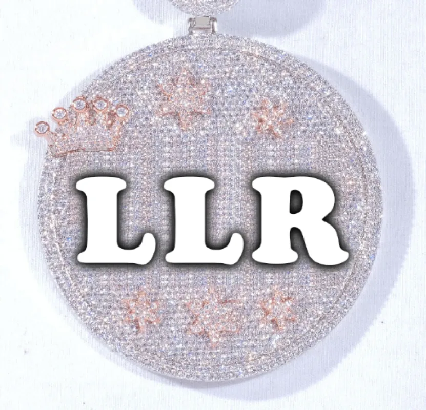 CUSTOM LETTER NECKLACE 3D BIG CROWN DISC made by The GUU Shop