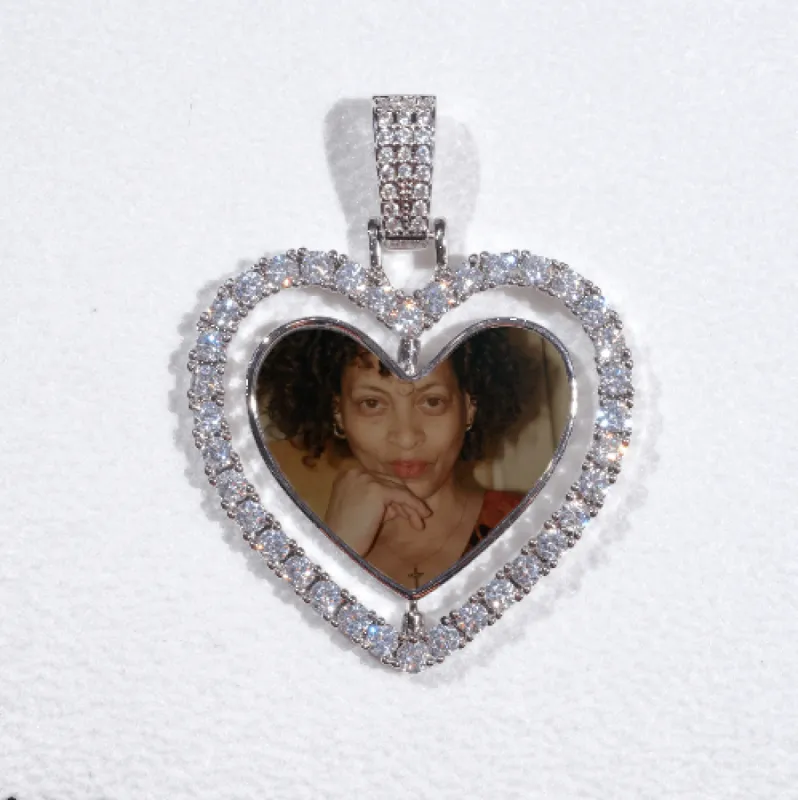 3D Spinning 2-Faced Heart Custom Picture Pendant sold by The GUU Shop