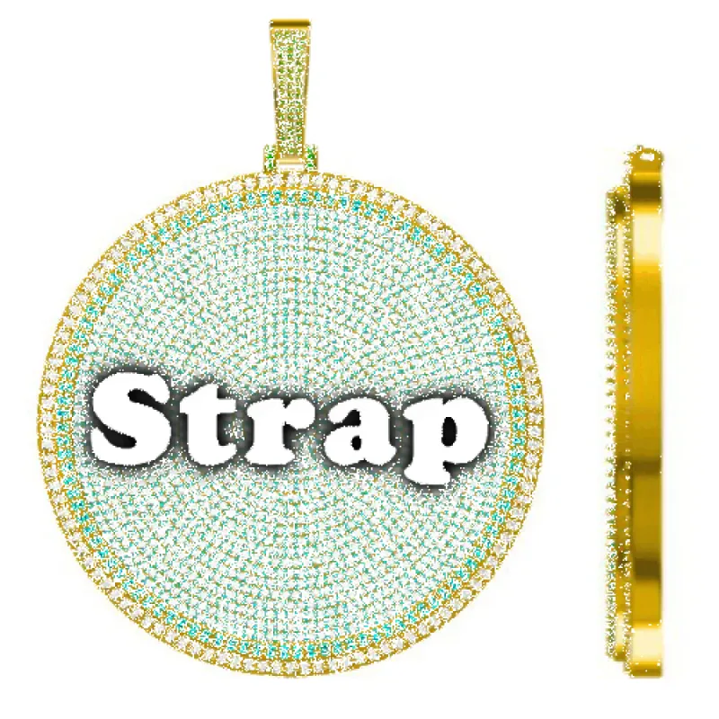 CUSTOM LETTER NECKLACE 3D BIG DISC sold by The GUU Shop