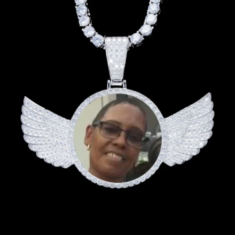925S & VVS Moissanite 3D Wing Custom Picture Pendant sold by The GUU Shop