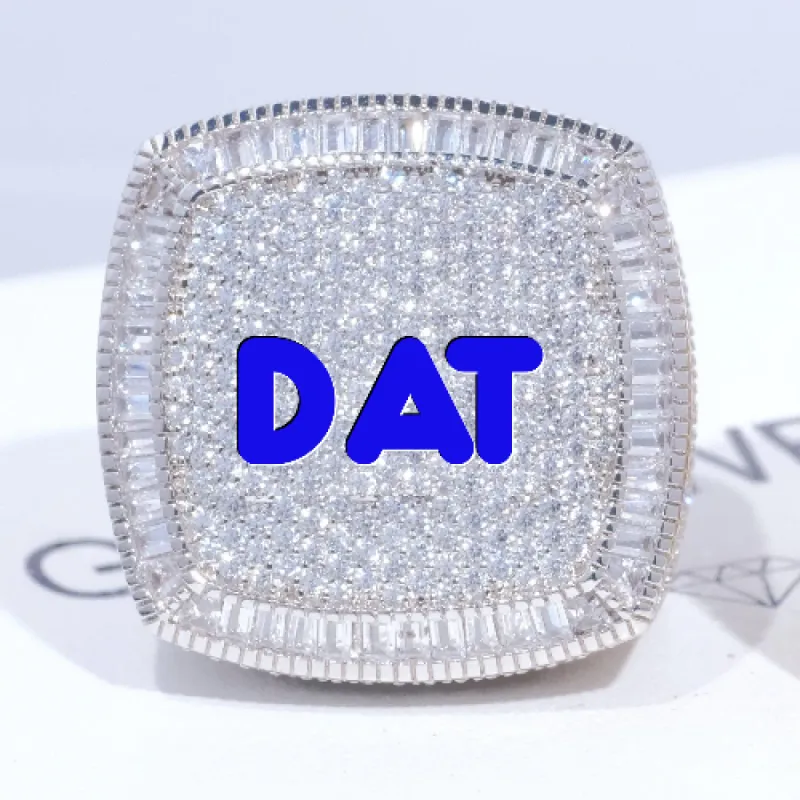 CUSTOM LETTER 3D ICED RING sold by The GUU Shop