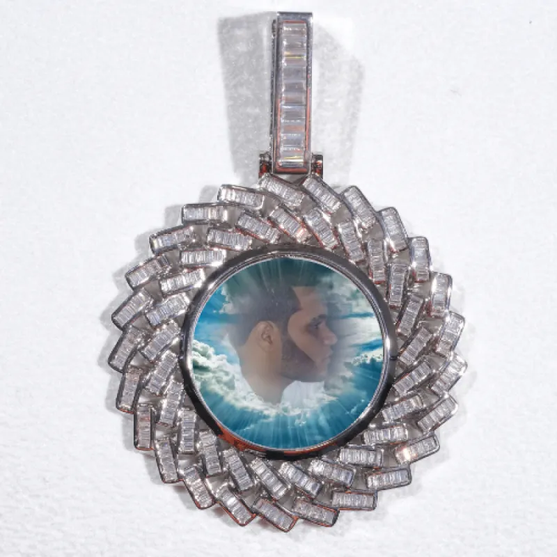 Large 3D Baguette Custom Picture Pendant sold by The GUU Shop