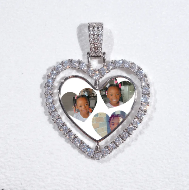 3D Spinning 2-Faced Heart Custom Picture Pendant sold by The GUU Shop