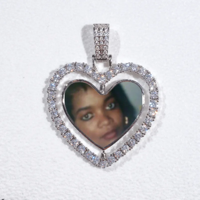 3D Spinning 2-Faced Heart Custom Picture Pendant sold by The GUU Shop