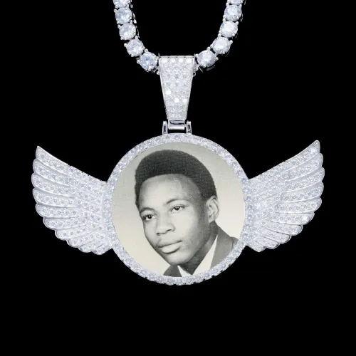 925S & VVS Moissanite 3D Wing Custom Picture Pendant sold by The GUU Shop
