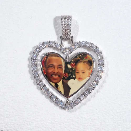 3D Spinning 2-Faced Heart Custom Picture Pendant sold by The GUU Shop