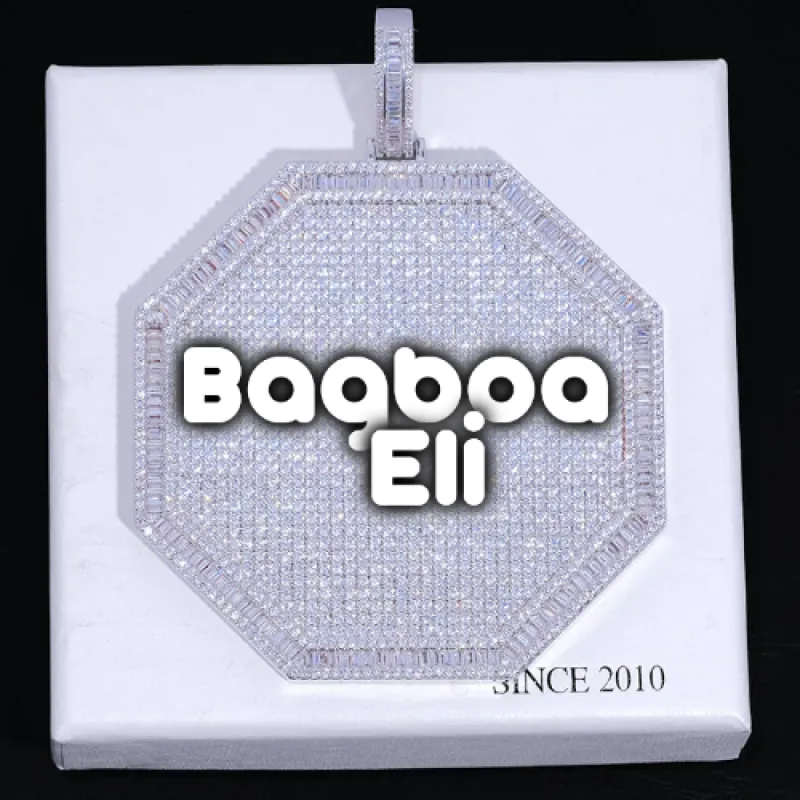 CUSTOM LETTER NECKLACE 3D BIG OCTAGON sold by The GUU Shop