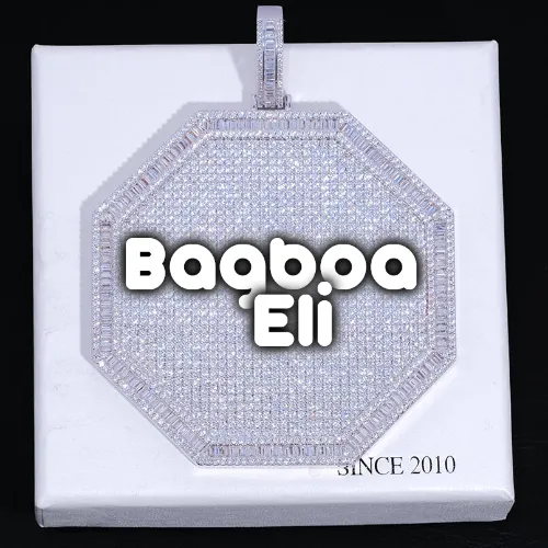 CUSTOM LETTER NECKLACE 3D BIG OCTAGON sold by The GUU Shop