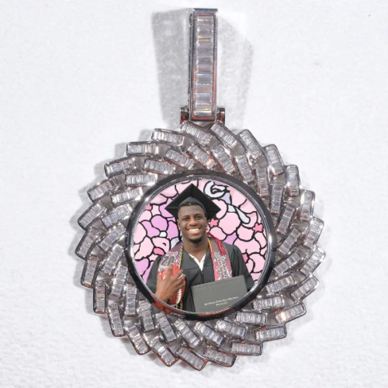 Large 3D Baguette Custom Picture Pendant sold by The GUU Shop