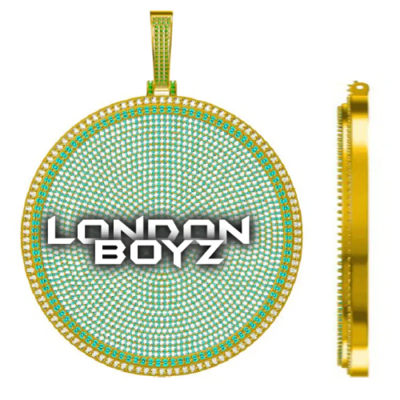 CUSTOM LETTER NECKLACE 3D BIG DISC sold by The GUU Shop