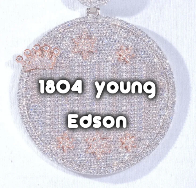 CUSTOM LETTER NECKLACE 3D BIG CROWN DISC sold by The GUU Shop