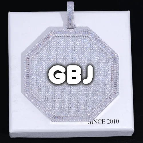 CUSTOM LETTER NECKLACE 3D BIG OCTAGON sold by The GUU Shop