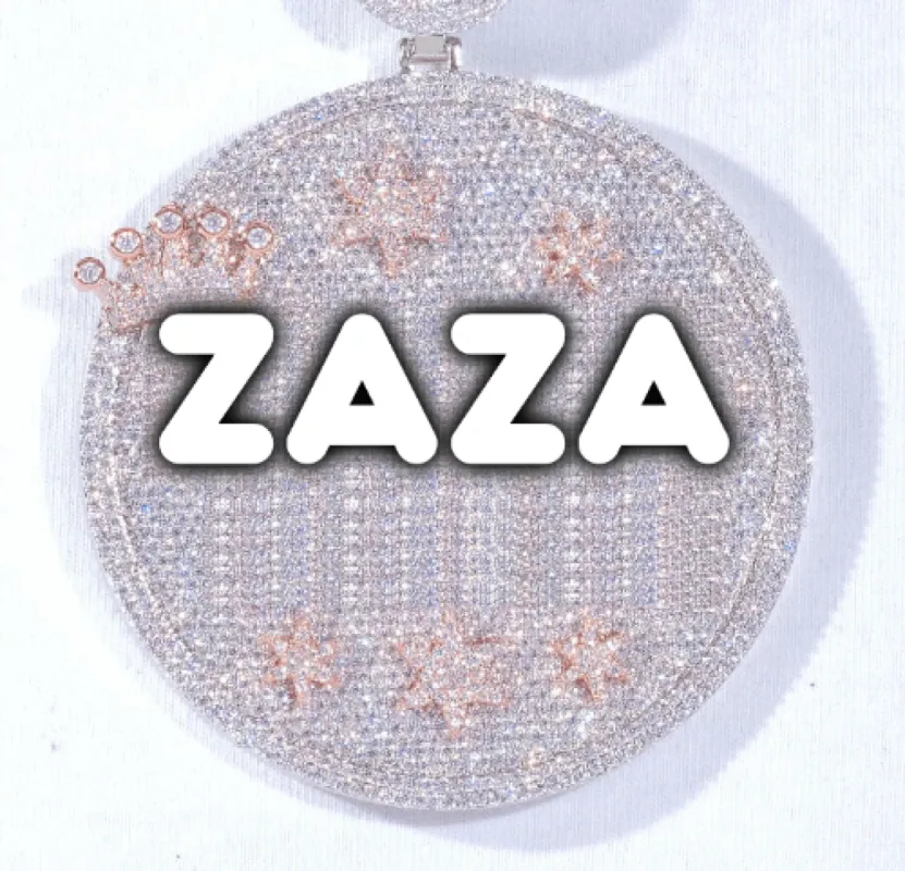 CUSTOM LETTER NECKLACE 3D BIG CROWN DISC sold by The GUU Shop