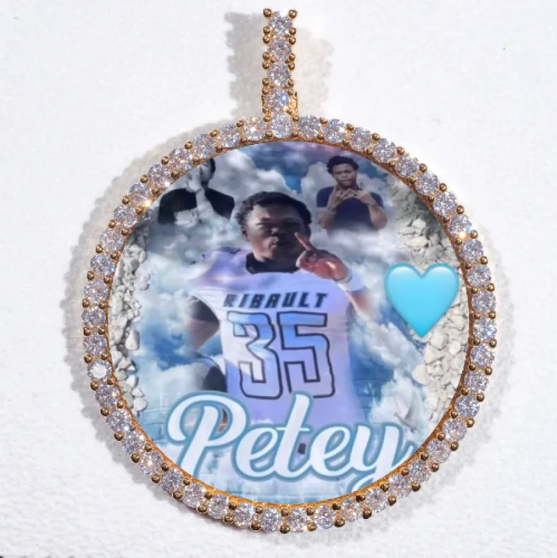 LARGE 3D CIRCLE CUSTOM PICTURE PENDANT sold by The GUU Shop