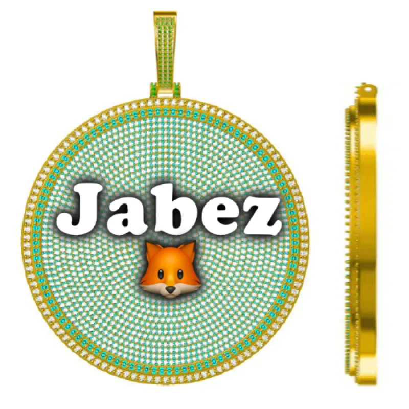 CUSTOM LETTER NECKLACE 3D BIG DISC sold by The GUU Shop