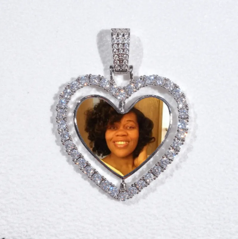 3D Spinning 2-Faced Heart Custom Picture Pendant sold by The GUU Shop