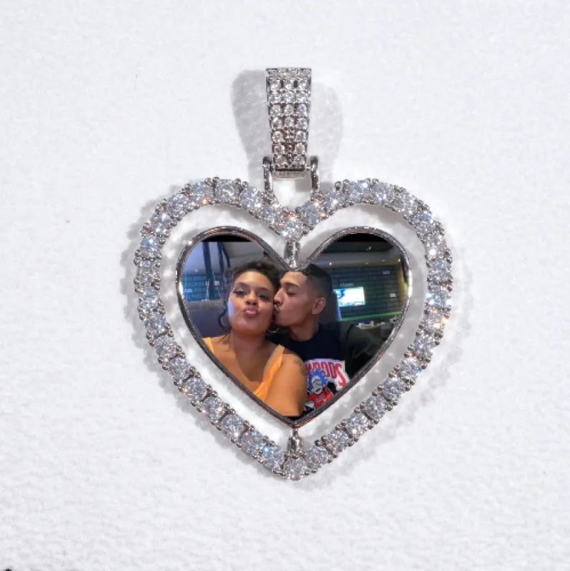 3D Spinning 2-Faced Heart Custom Picture Pendant sold by The GUU Shop