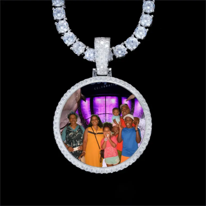 925S & VVS Moissanite 3D Circle Custom Picture Pendant sold by The GUU Shop