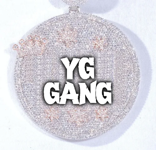 CUSTOM LETTER NECKLACE 3D BIG CROWN DISC sold by The GUU Shop