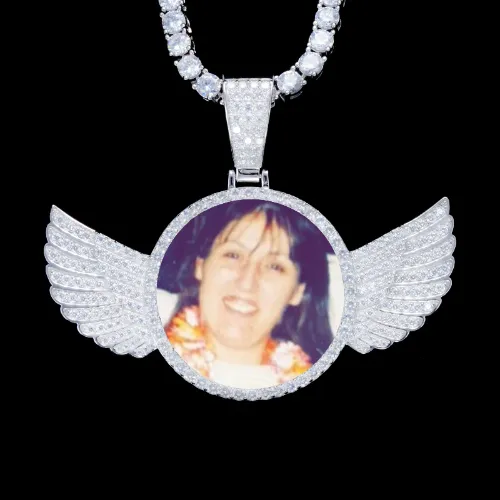 925S & VVS Moissanite 3D Wing Custom Picture Pendant sold by The GUU Shop