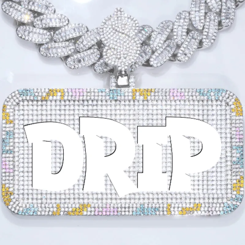 CUSTOM LETTER NECKLACE 3D COLORFUL SQUARE sold by The GUU Shop