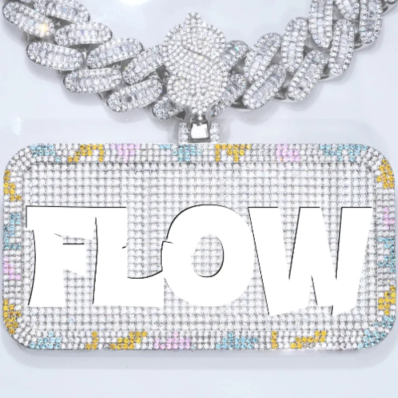 CUSTOM LETTER NECKLACE 3D COLORFUL SQUARE sold by The GUU Shop