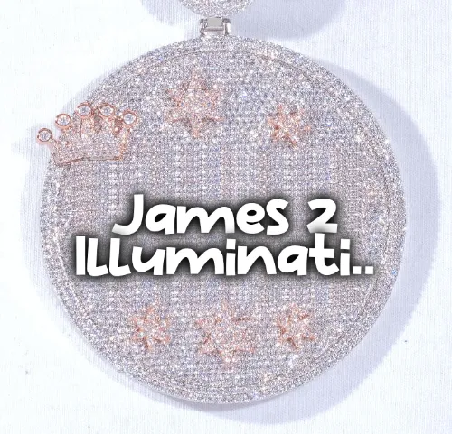 CUSTOM LETTER NECKLACE 3D BIG CROWN DISC sold by The GUU Shop