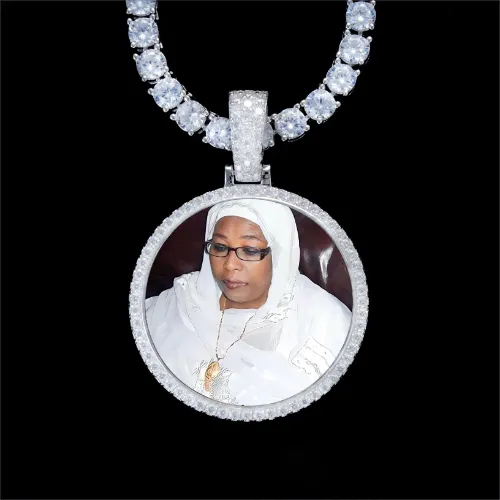 925S & VVS Moissanite 3D Circle Custom Picture Pendant sold by The GUU Shop