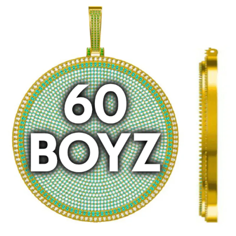 CUSTOM LETTER NECKLACE 3D BIG DISC sold by The GUU Shop